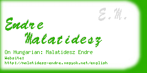 endre malatidesz business card